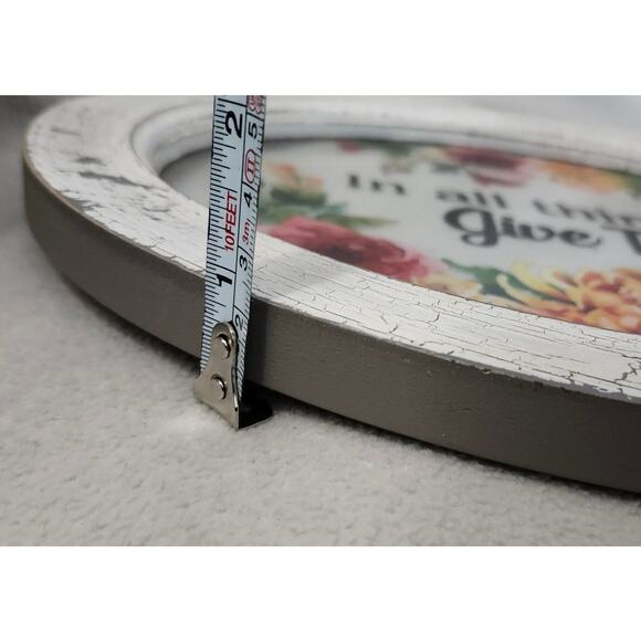 Give Thanks Flower Vintage Window Hanging Stain Glass Fall Thanksgiving - Picture 8 of 8